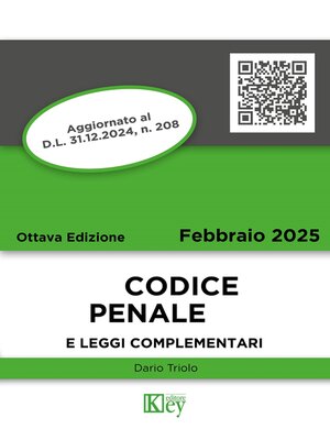 cover image of Codice penale e leggi complementari 2025
